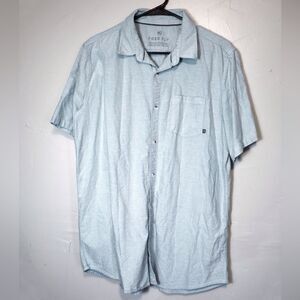 Free Fly Short Sleeved Button Down Collared Shirt Light Gray-Blue Size Men's XL